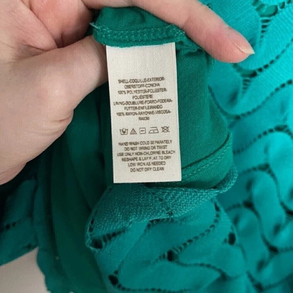 Free People Wild‎ Thing Green Crochet Mini Dress S - Picture 9 of 9